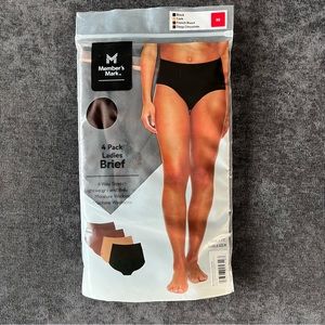 NWT Member's Mark Ladies 4 Pack Brief Underwear Size XS